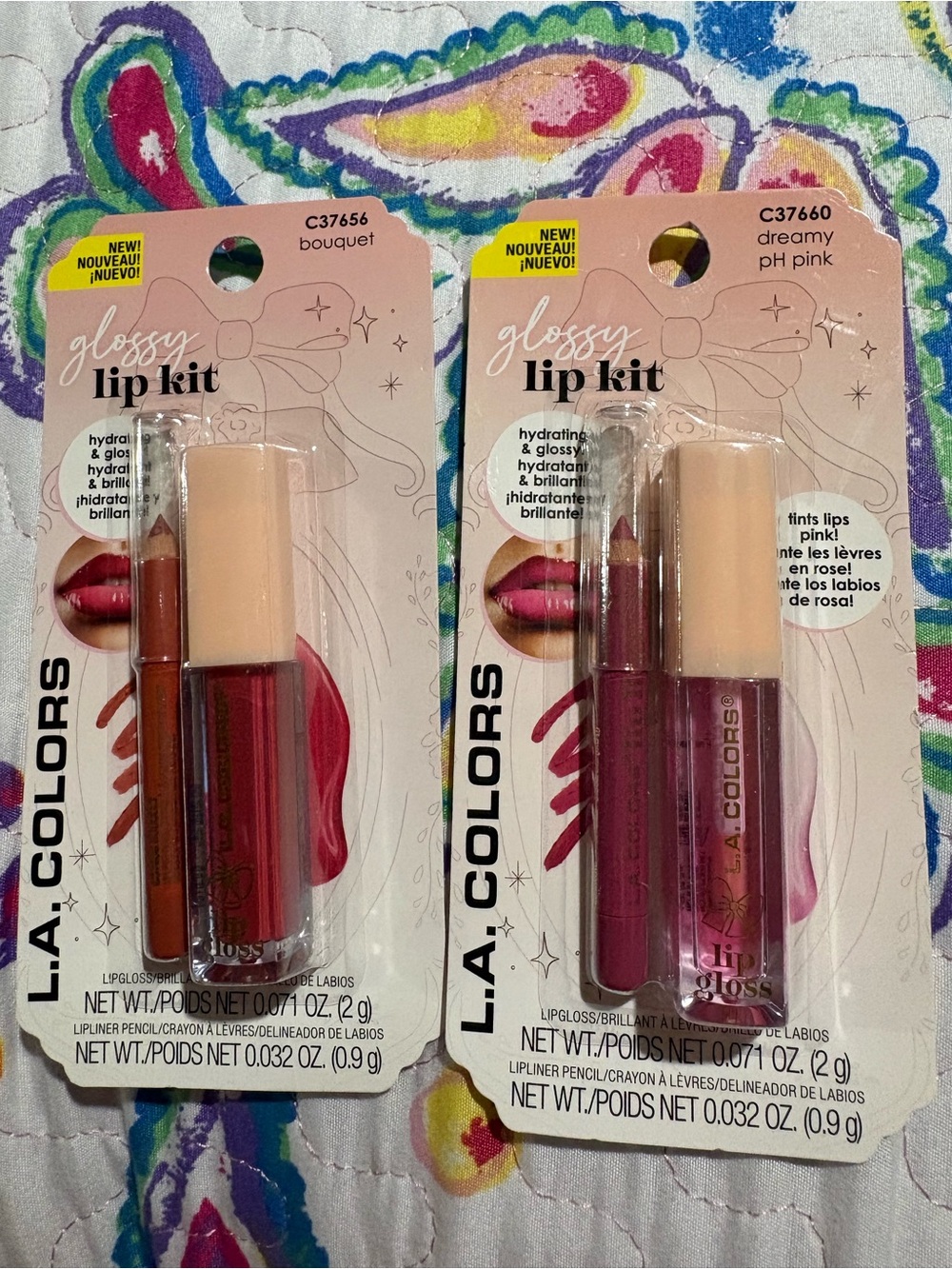 L.A. Colors Glossy Lip Kit — Bouquet Red & Dreamy Pink